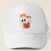 Funny Bookworm Ghost Halloween Costume Booooks Trucker Pet (Voorkant)