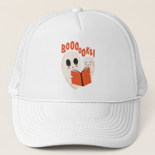 Funny Bookworm Ghost Halloween Costume Booooks Trucker Pet
