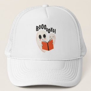 Funny Bookworm Ghost Halloween Costume Booooks Trucker Pet