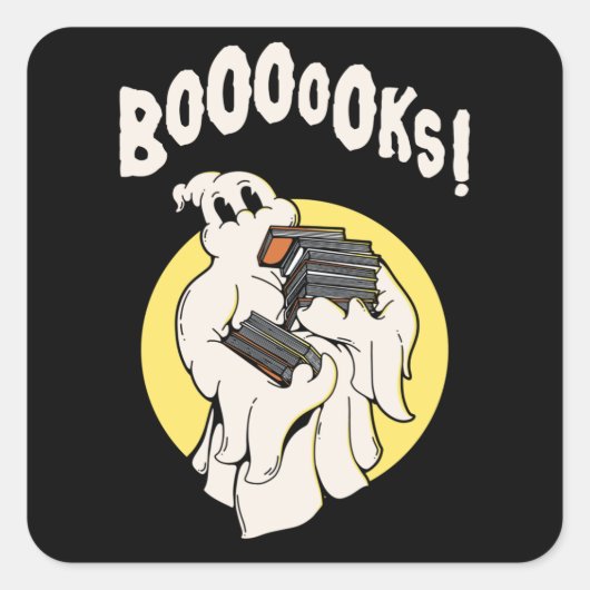 Funny Bookworm Ghost Halloween Costume Booooks Vierkante Sticker (Voorkant)