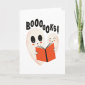 Funny Bookworm Ghost Halloween Costume Boooooks Kaart (Voorkant)