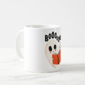Funny Bookworm Ghost Halloween Costume Boooooks Koffiemok (Voorkant links)