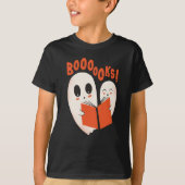 Funny Bookworm Ghost Halloween Costume Boooooks T-shirt (Voorkant)