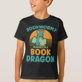 Funny Bookworm Kinder Dragon Lover Book Reader Fun T-shirt (Voorkant)