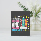 Funny Bookworm Pajama en Book Lover Briefkaart (Staand voorkant)