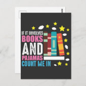 Funny Bookworm Pajama en Book Lover Briefkaart (Voorkant / Achterkant)