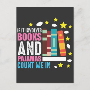 Funny Bookworm Pajama en Book Lover Briefkaart