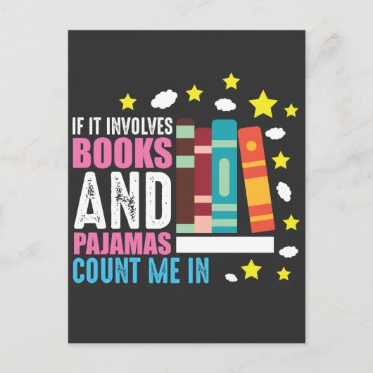 Funny Bookworm Pajama en Book Lover Briefkaart (Voorkant)