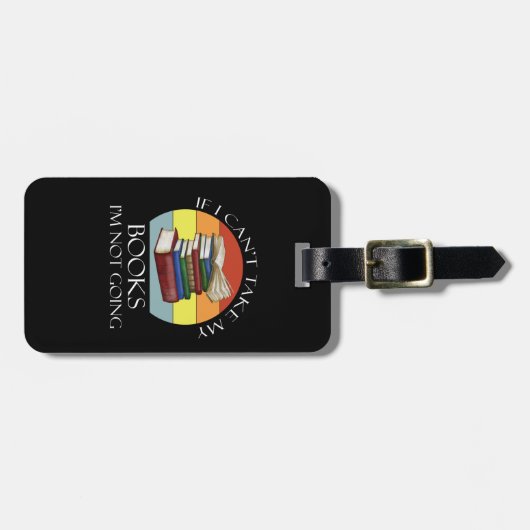 Funny Bookworm Reading Take My Books Nerd Bagagelabel (Voorkant horizontaal)