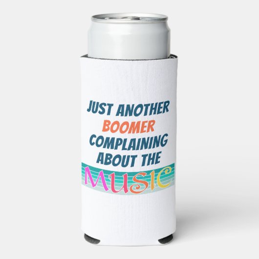 Funny Boomer Muziek Slim Koelbox Seltzer Blikjeskoeler (Seltzer Achterkant)