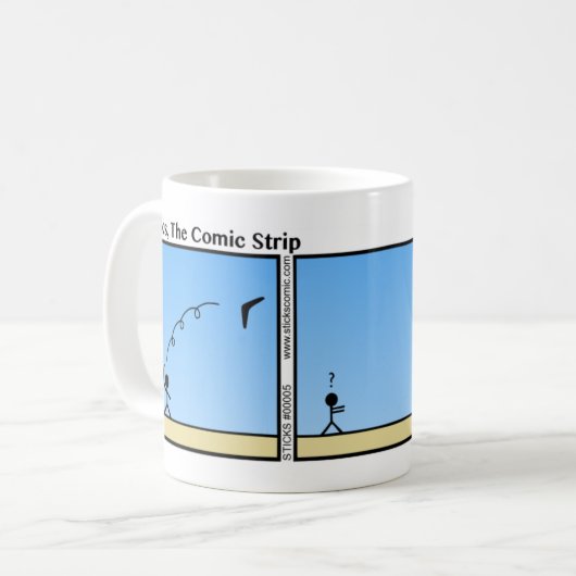 Funny Boomerang Stickman Mok - 005 (Voorkant links)