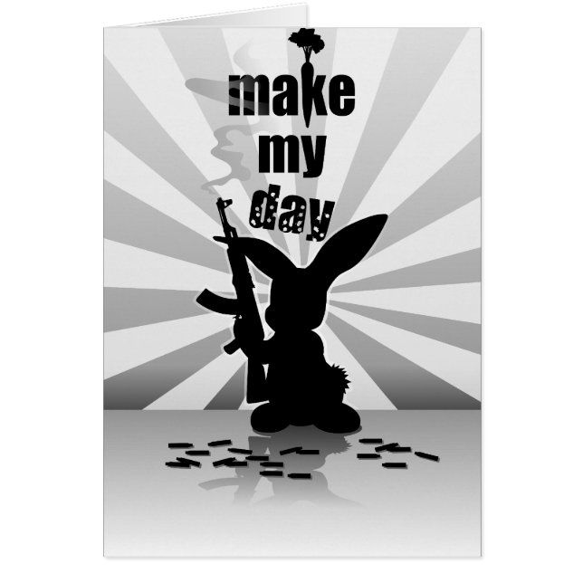 Funny boos gewapend konijn (Voorkant)