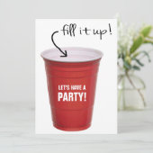 Funny Booze Cup Laten we een feest hebben Kaart (Staand voorkant)