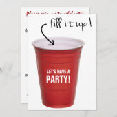 Funny Booze Cup Laten we een feest hebben Kaart (Voorkant / Achterkant)