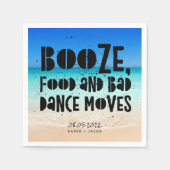 Funny Booze Food Bad Dance Moves Beach Weddenschap Servet (Voorkant)