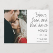 Funny Booze Food Bad Dance Moves Save the Date Aankondigingskaart (Voorkant)