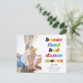 Funny Booze Food Bad Dance Moves Save the Date Aankondigingskaart (Staand voorkant)