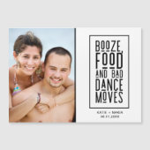 Funny Booze Food Bad Dance Photo Save the Date (Voorkant)