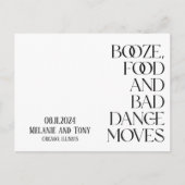 Funny Booze Food Photo Wedding Save the Date Aankondigingskaart (Voorkant)