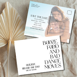 Funny Booze Food Photo Wedding Save the Date Aankondigingskaart
