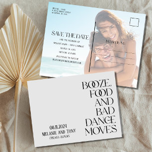 Funny Booze Food Photo Wedding Save the Date Aankondigingskaart