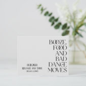 Funny Booze Food Photo Wedding Save the Date Aankondigingskaart (Staand voorkant)