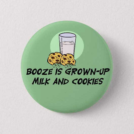 Funny Booze Quote Button (Voorkant)