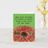 Funny Boozy/Sweet/Nutty Fruitcake Holiday Kaart (Gele Bloem)