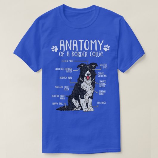 Funny Border Collie Anatomy Hondenliefhebber Gift  T-shirt (Design voorkant)