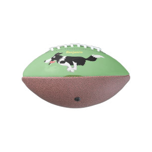 Funny Border Collie cartoon American Football