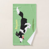Funny Border Collie cartoon Bad Handdoek (Handdoek)