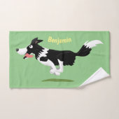 Funny Border Collie cartoon Bad Handdoek (Handdoek)