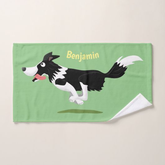 Funny Border Collie cartoon Bad Handdoek (Handdoek)