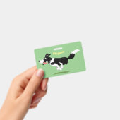 Funny Border Collie cartoon Badge (Handheld)