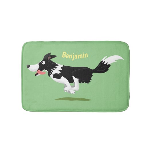 Funny Border Collie cartoon Badmat (Voorkant)
