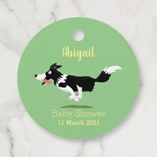 Funny Border Collie cartoon Bedankjes Labels (Achterkant)