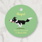 Funny Border Collie cartoon Bedankjes Labels (Voorkant)