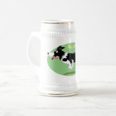 Funny Border Collie cartoon Bierpul (Voorkant links)