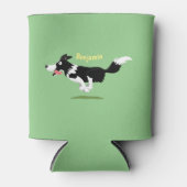 Funny Border Collie cartoon Blikjeskoeler (Voorkant)