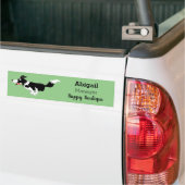 Funny Border Collie cartoon Bumpersticker (Op Truck)