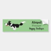Funny Border Collie cartoon Bumpersticker (Voorkant)