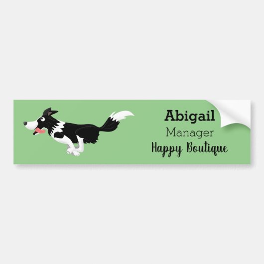 Funny Border Collie cartoon Bumpersticker (Voorkant)