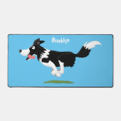 Funny Border Collie cartoon Bureaumat (Voorkant)