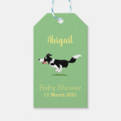 Funny Border Collie cartoon Cadeaulabel (Voorkant)