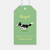 Funny Border Collie cartoon Cadeaulabel (Achterkant)