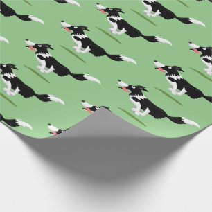Funny Border Collie cartoon Cadeaupapier