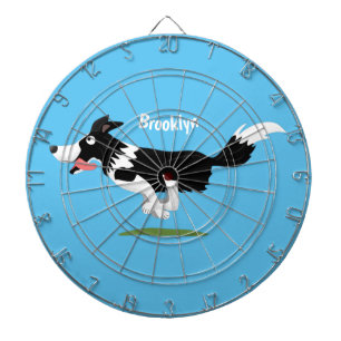 Funny Border Collie cartoon Dartbord