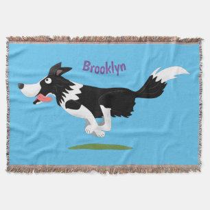 Funny Border Collie cartoon Deken