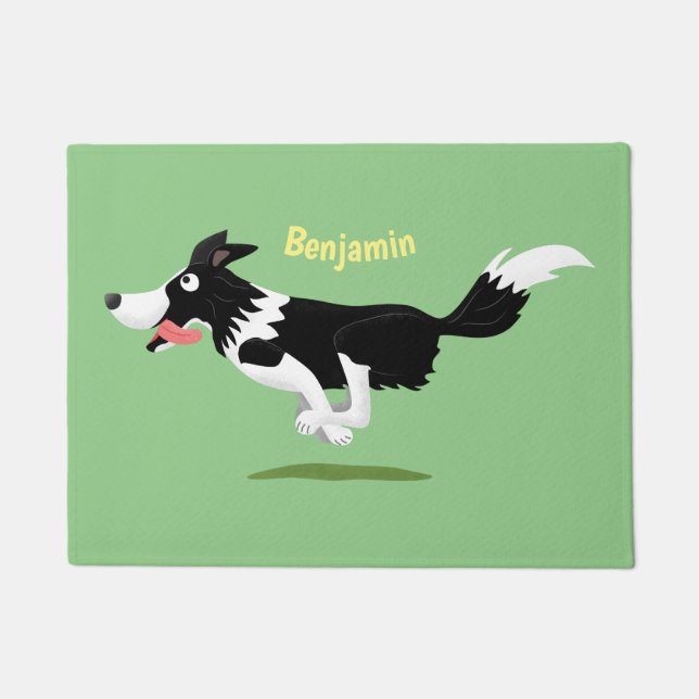 Funny Border Collie cartoon Deurmat (Voorkant)