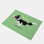 Funny Border Collie cartoon Deurmat (Schuin)
